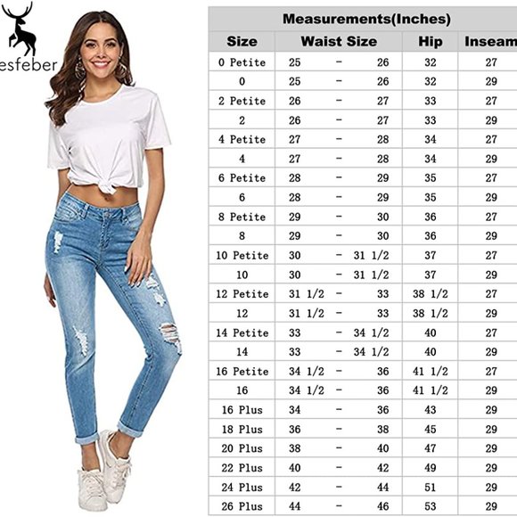 Women's Ripped Boyfriend Jeans Cute Distressed Jeans Stretch Skinny Jeans with - Picture 4 of 5